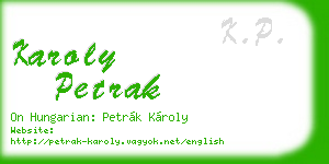 karoly petrak business card